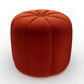 Pumpkin Velvet Footstool, Orange Umber H42 x W47 x D47cm