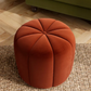 Pumpkin Velvet Footstool, Orange Umber H42 x W47 x D47cm