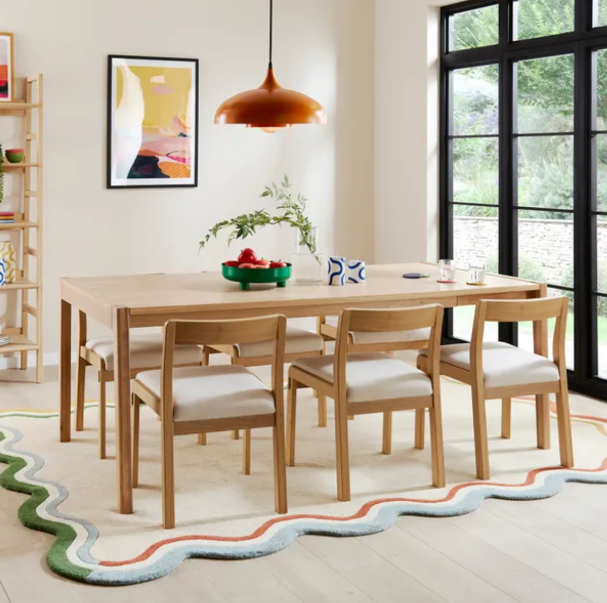 Elements Holmes 6-8 Seater Extendable Dining Table, Modern Oak H75 x W 160-200 x D93cm