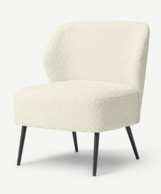 MADE.COM TOPEKA ACCENT ARMCHAIR IN FAUX SHEEPSKIN, 62x61x75cm