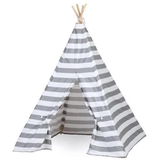 Kids Teepee Stripes White and Grey