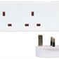 PRO ELEC PELB1509 2 Gang Extension Lead White, 2m