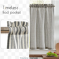 Topick Black Striped Kitchen Curtains W26 X L24, 2 Panels
