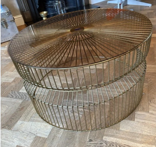 Gold Metal Coffee Table 42 X 85CM
