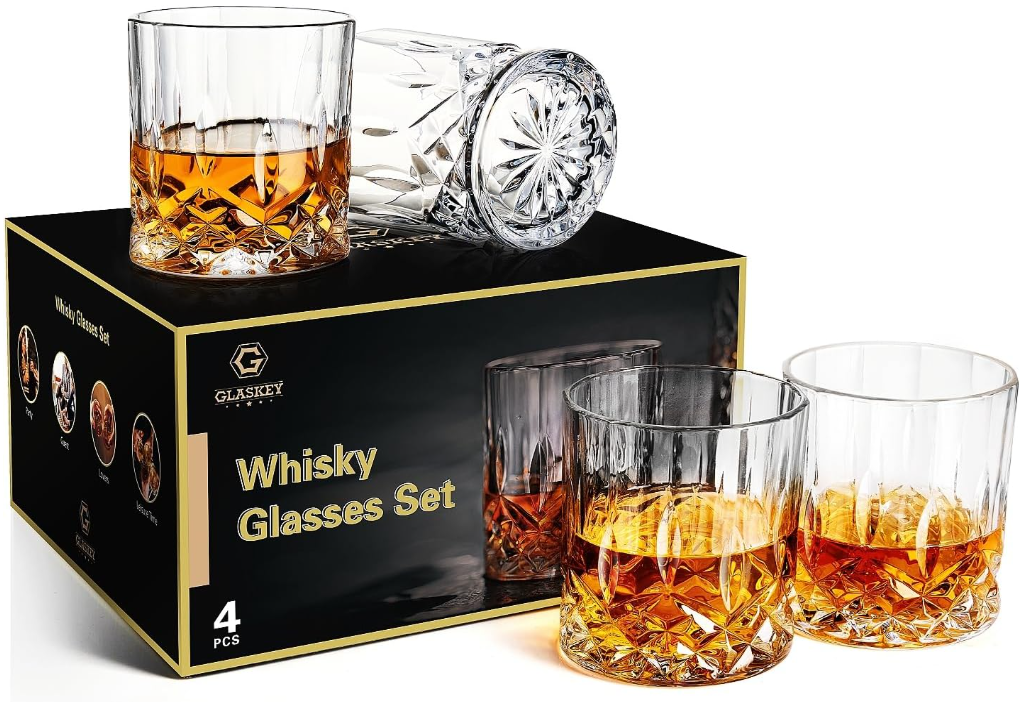 Whiskey Glasses Set of 4, 315ml