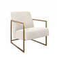 Ritz Beige and Gold Chair, 76X62X82CM