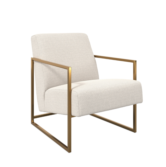 Ritz Beige and Gold Chair, 76X62X82CM