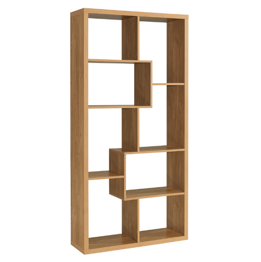 Quebec Light Oak Shelving Unit, 30X89X180CM