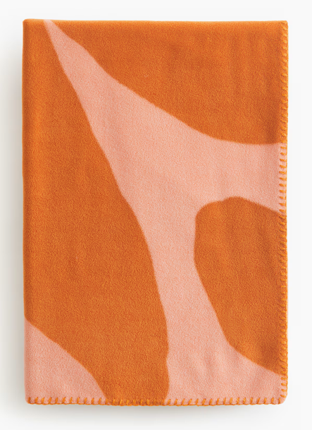 Patterned fleece blanket, Pink/Patterned