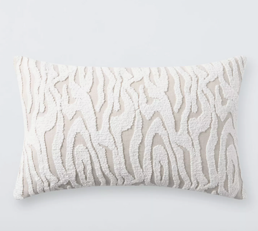 Harlequin x Henry Holland Marble Wave Cushion, Porcelain H2 x W55 x D35cm