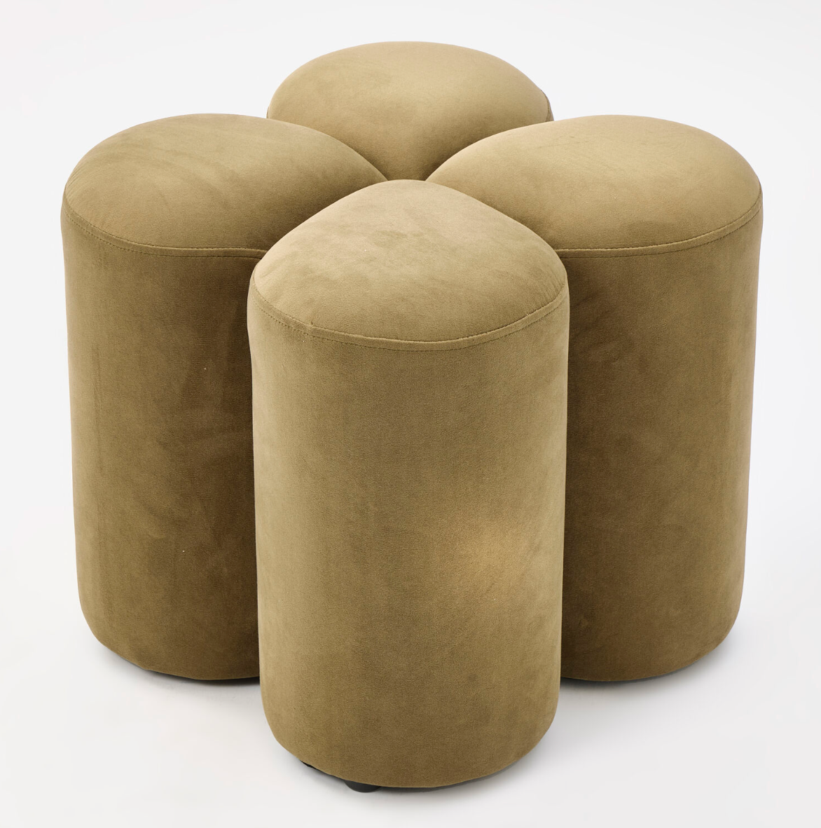 Moss Green Velvet Petal Stool 43x46cm