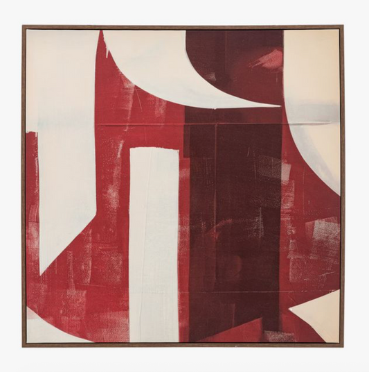 Garnet Abstract Framed Canvas 80 X 80cm