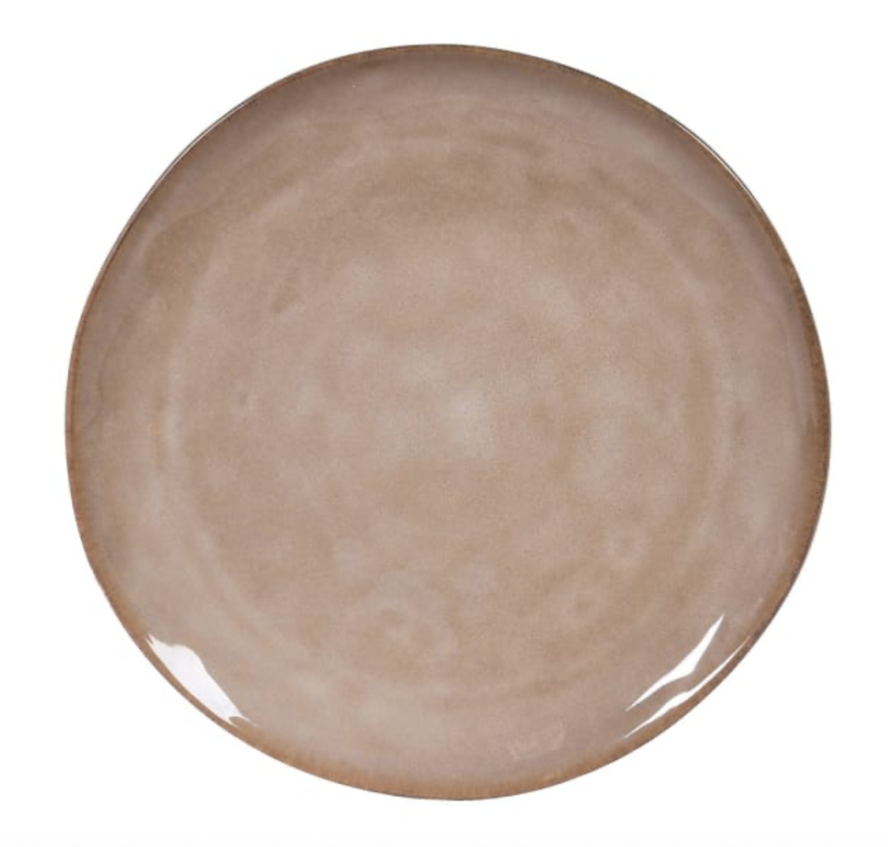 Set of 4 Taupe Organic Dinner Plates