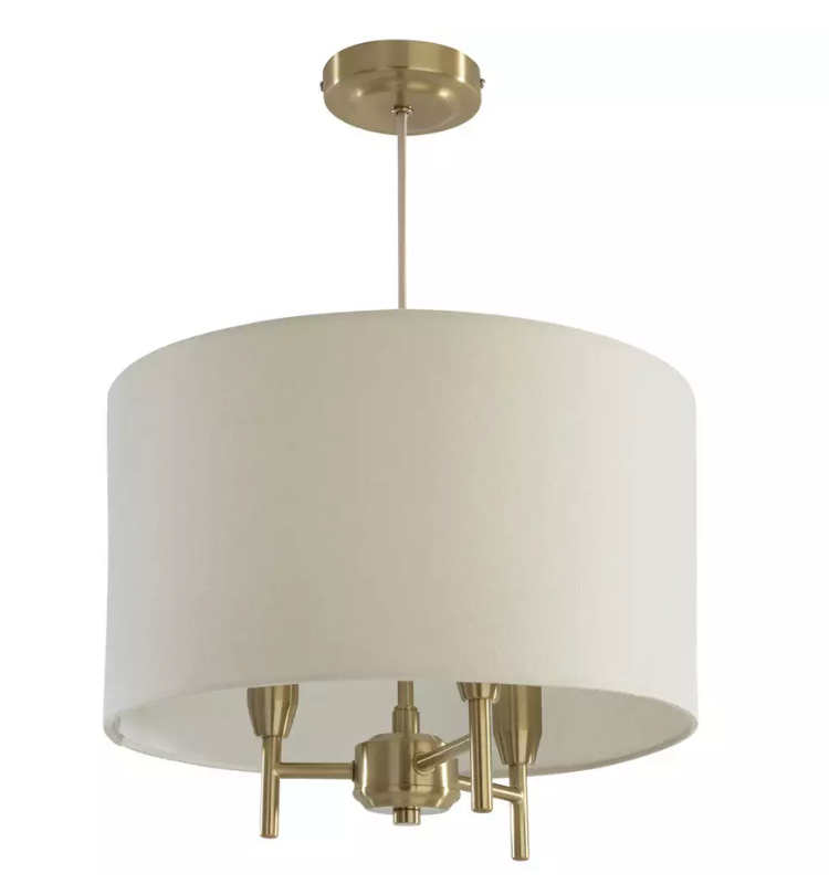 Argos Home Candelabra Steel Pendant Light - Brass & Natural 60 X 35cm