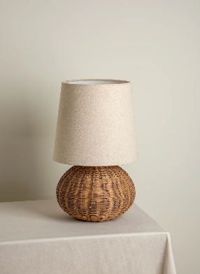 Sanvi - rattan globe table lamp