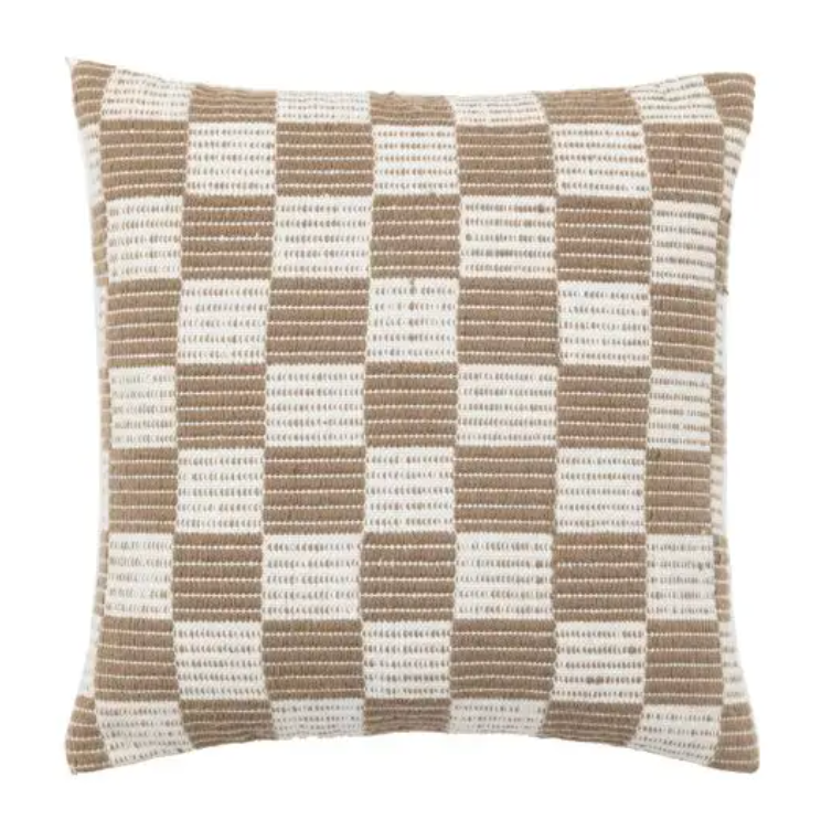 Winster Check Woven Cushion Taupe 45 X 45CM