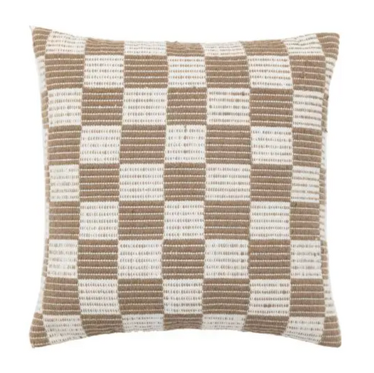 Winster Check Woven Cushion Taupe 45 X 45CM