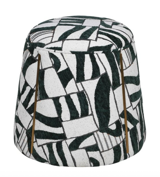 Mono Abstract Ottoman Stool - H45 X D50 CM