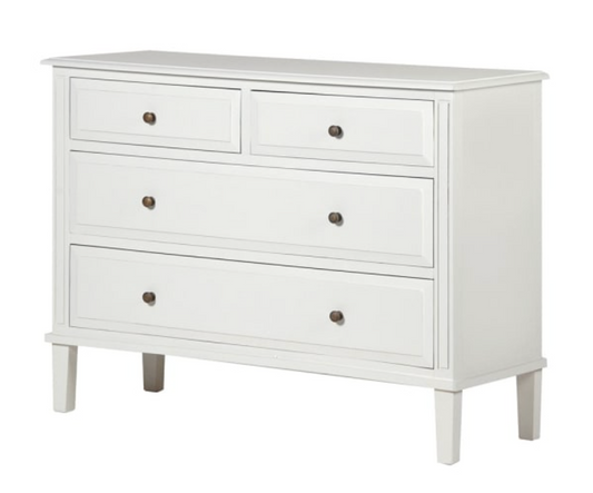 White Fayence 2/2 Chest of Drawers, H86 X W115 X D40CM
