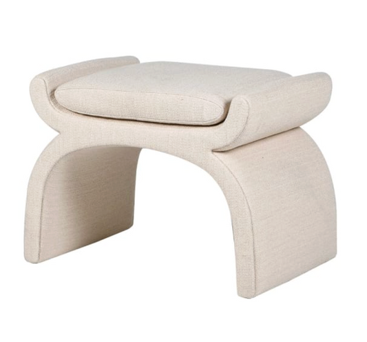 Cream Bouclé Arch Stool 48 X 63 X 45.5 CM