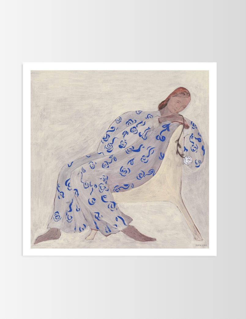 Sofia Lind, Rose - Blue 50 X 50 CM