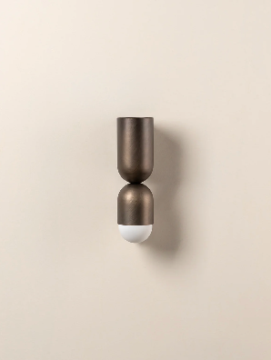 Tuba - 2 light bronze and opal wall light