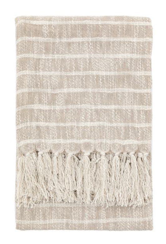 Melford Stripe Throw, Sand 130 X 170CM