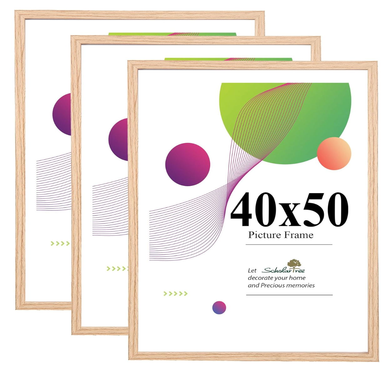 Scholar Tree 40x50cm Oak Frame, 3 Pack