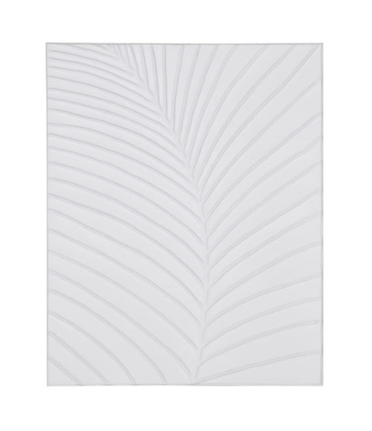 Hand Painted White Fern Canvas, 80 X 100 CM