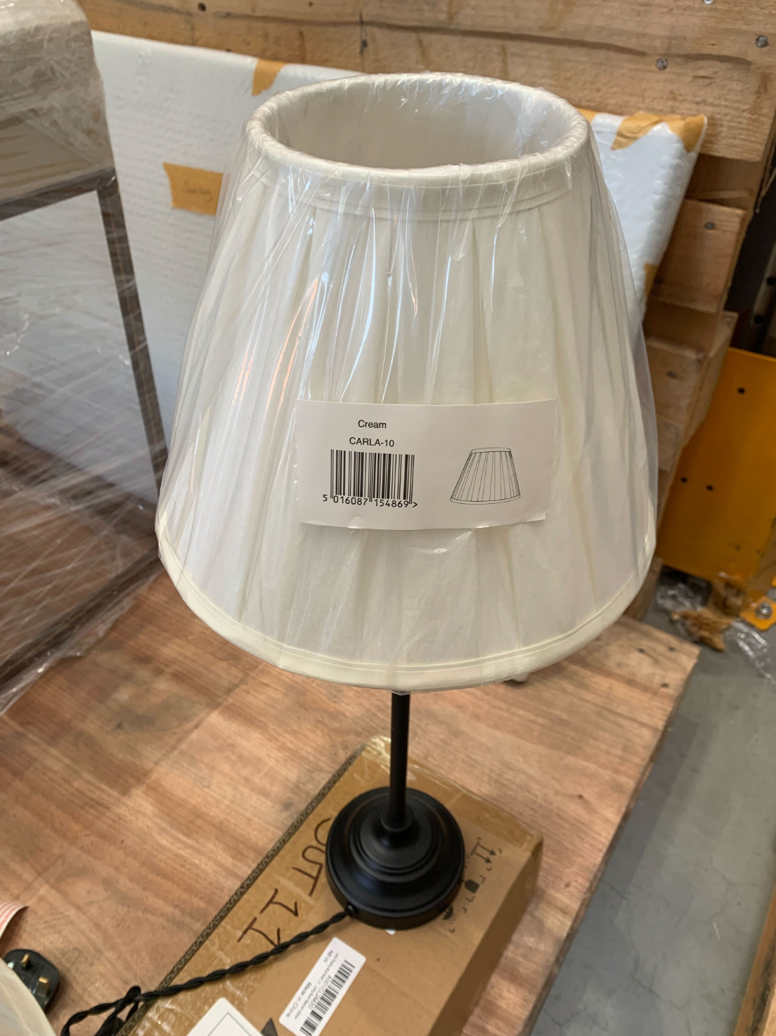 CARLA-10" Cream Pleated Empire Lamp