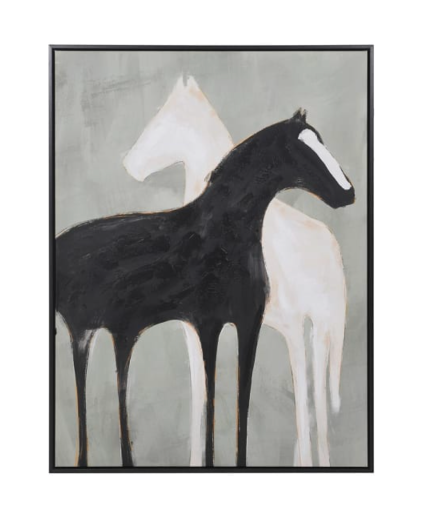 Stallion Shadows Framed Canvas 75 X 100 CM