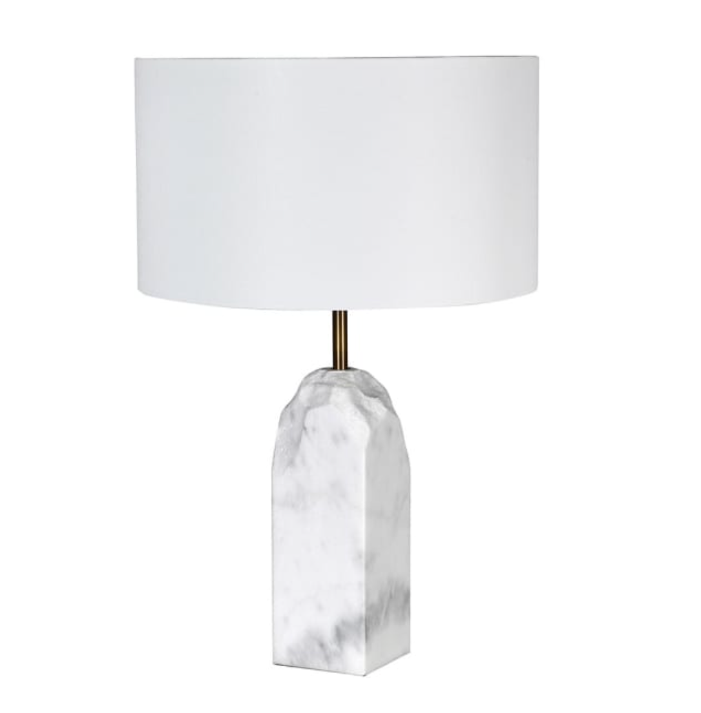 Rock Marble Table Lamp with Shade - H64 X D42CM