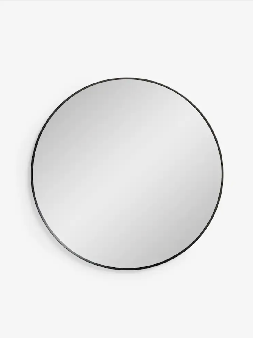 Black Round 90cm Wall Mirror