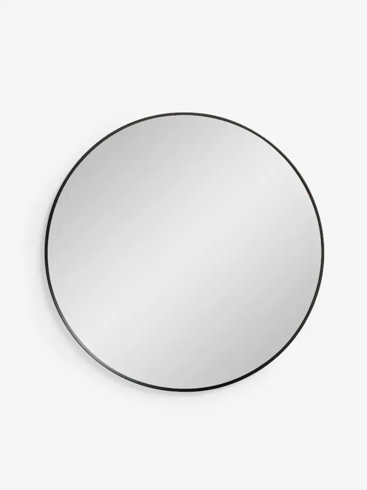 Black Round 90cm Wall Mirror
