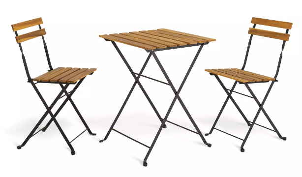 Habitat Eve 2 Seater Folding Wooden Garden Bistro Set