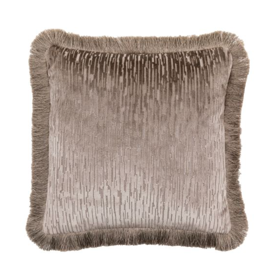 Cut Velvet Fringe Cushion, 50 X 50 CM