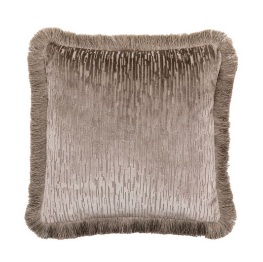 Cut Velvet Fringe Cushion, 50 X 50 CM