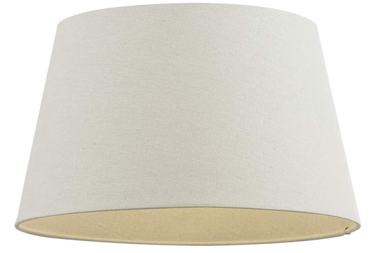 National Lighting Modern Lampshade Ivory Linen Effect Fabric Lampshades - 12 inch