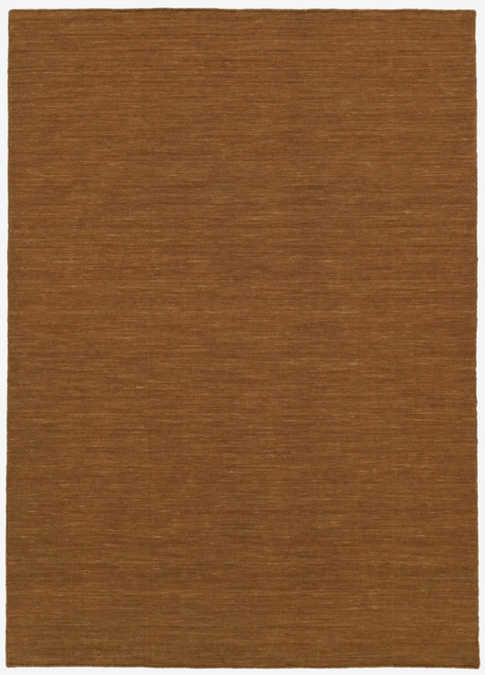 Handloom flat - Brown Wool rug 250 x 350 cm
