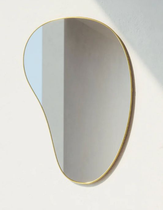 Pebble Wall Mirror, Brass 90 X 53 CM