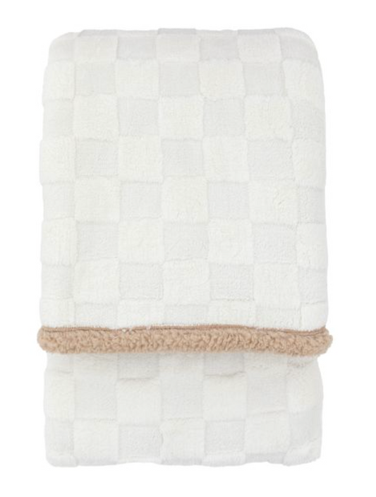 Oakley Checked Sherpa Throw - W140 X D180 CM