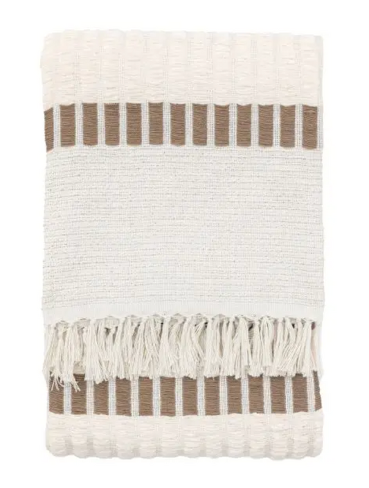 Longshaw Woven Throw Natural - W130 X D170 CM