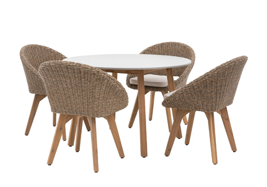 Avena 4 Seater Round Dining Set, 110 X 110 X 75CM