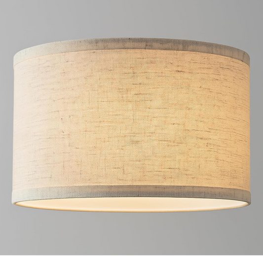 Beige Linen Drum Lamp Shade, 30cm