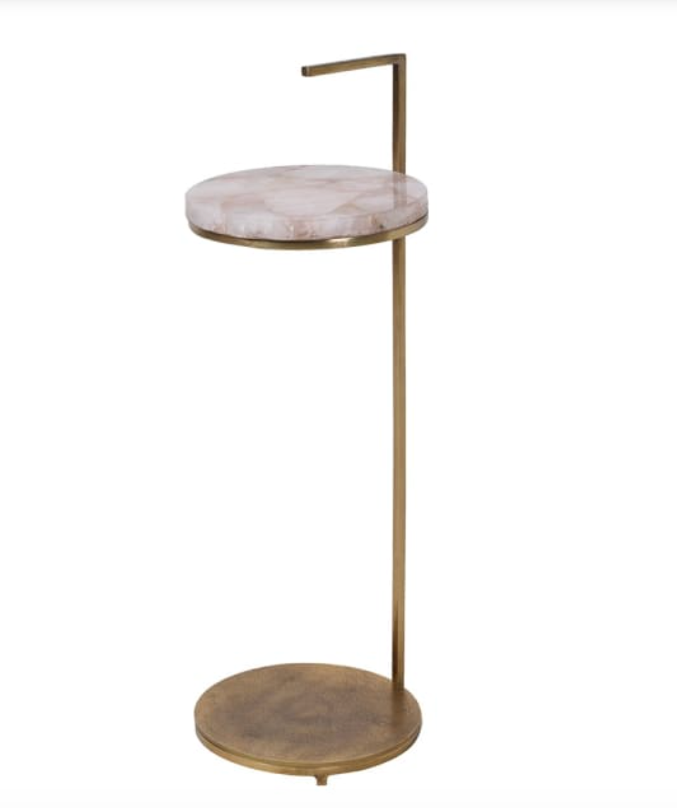 Round Rose Quartz Side Table