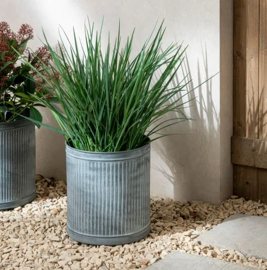 Round Galvanised Plant Pot