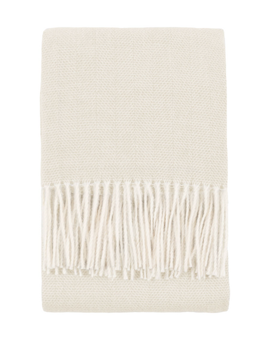 Cassis Herringbone Throw, Ecru - W130 X D170CM