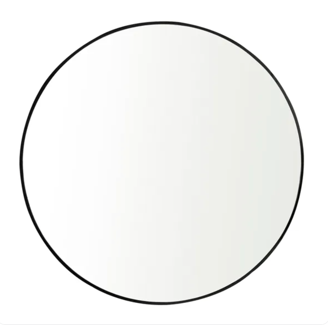 Essentials Round Wall Mirror, Black 70CM