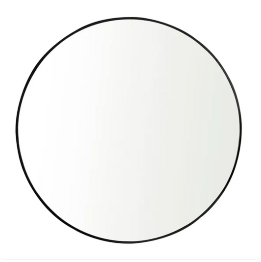 Essentials Round Wall Mirror, Black 70CM