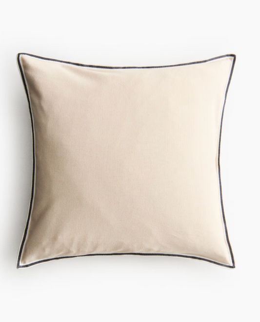 Cotton Canvas Cushion Cover, Light Beige 50 X 50CM